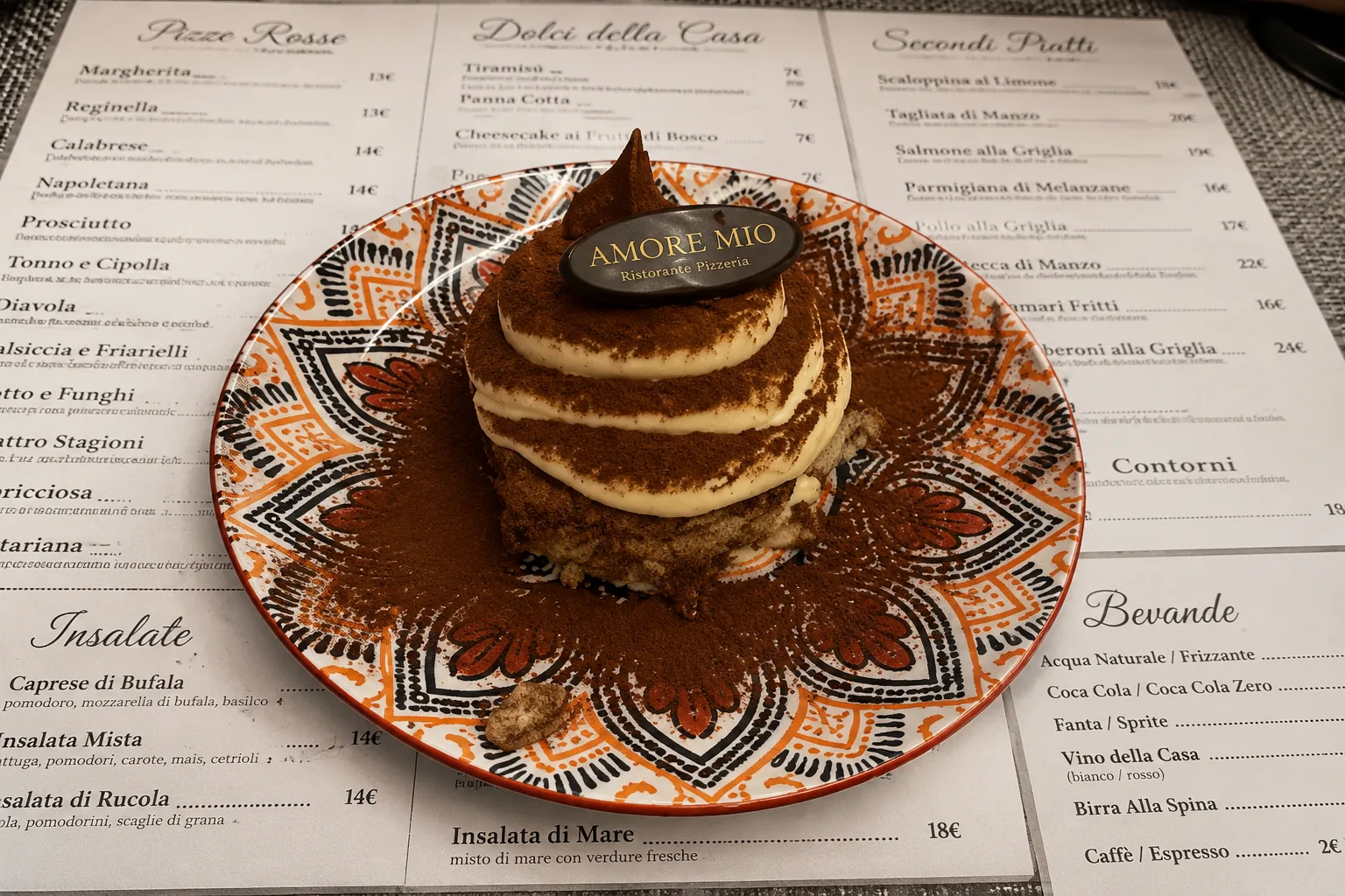 Plat signature Desserts restaurant italien Saint-Raphaël