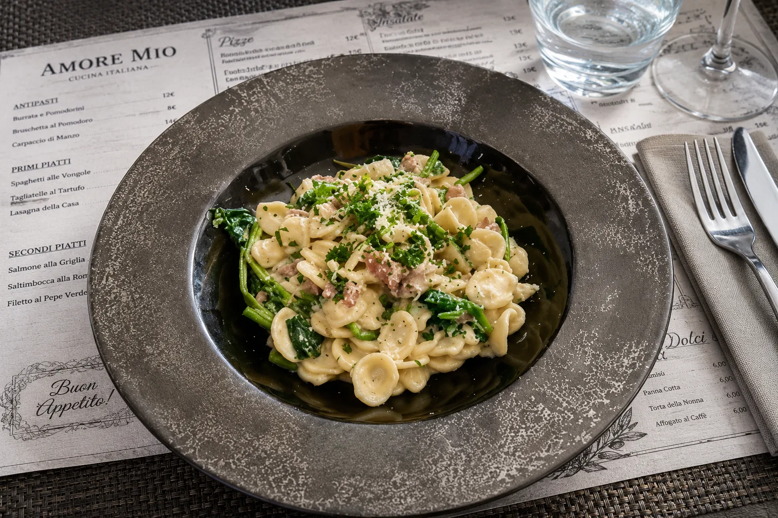 Plat signature Pâtes fraîches restaurant italien Saint-Raphaël